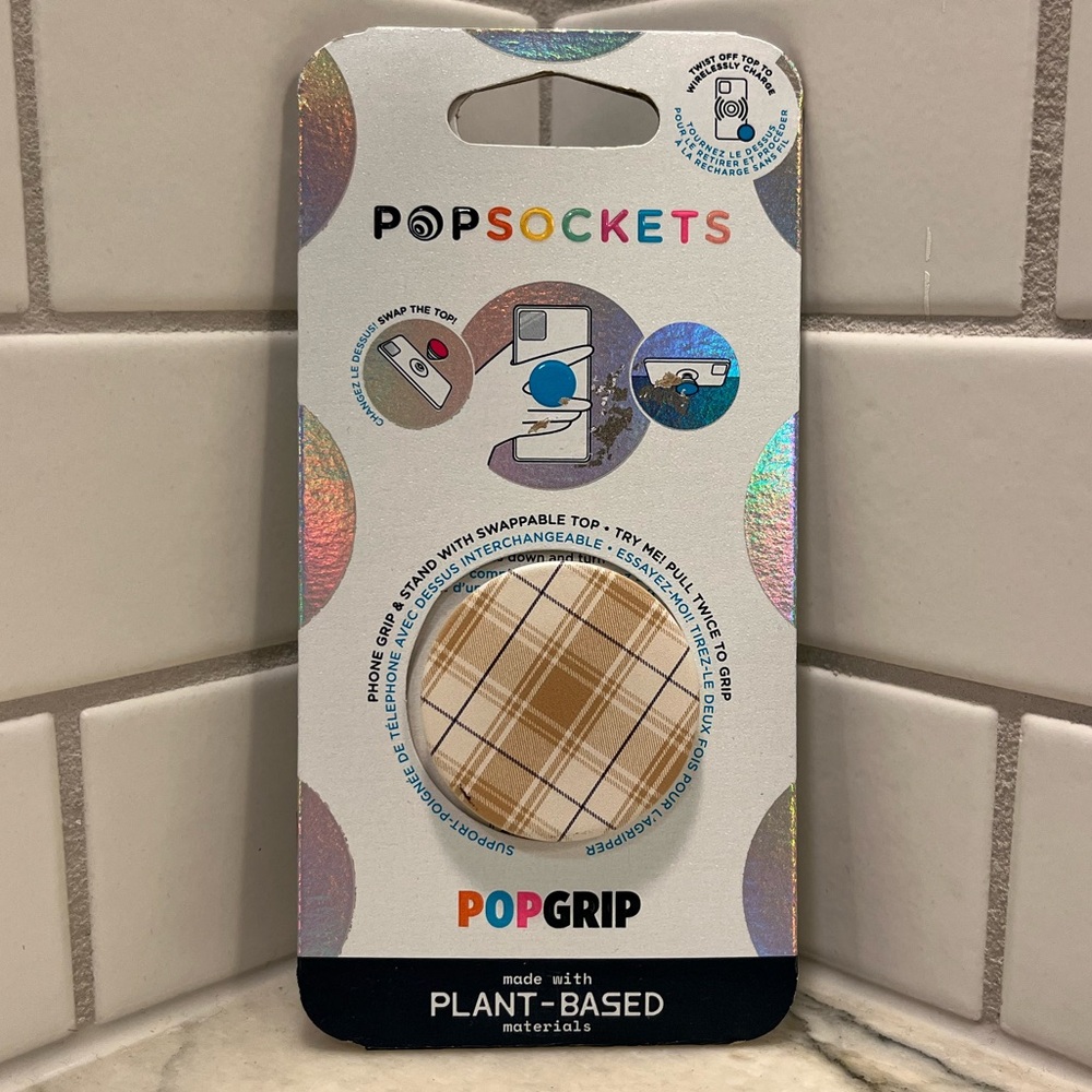 PopSocket Plaid PopGrip with Swappable Top